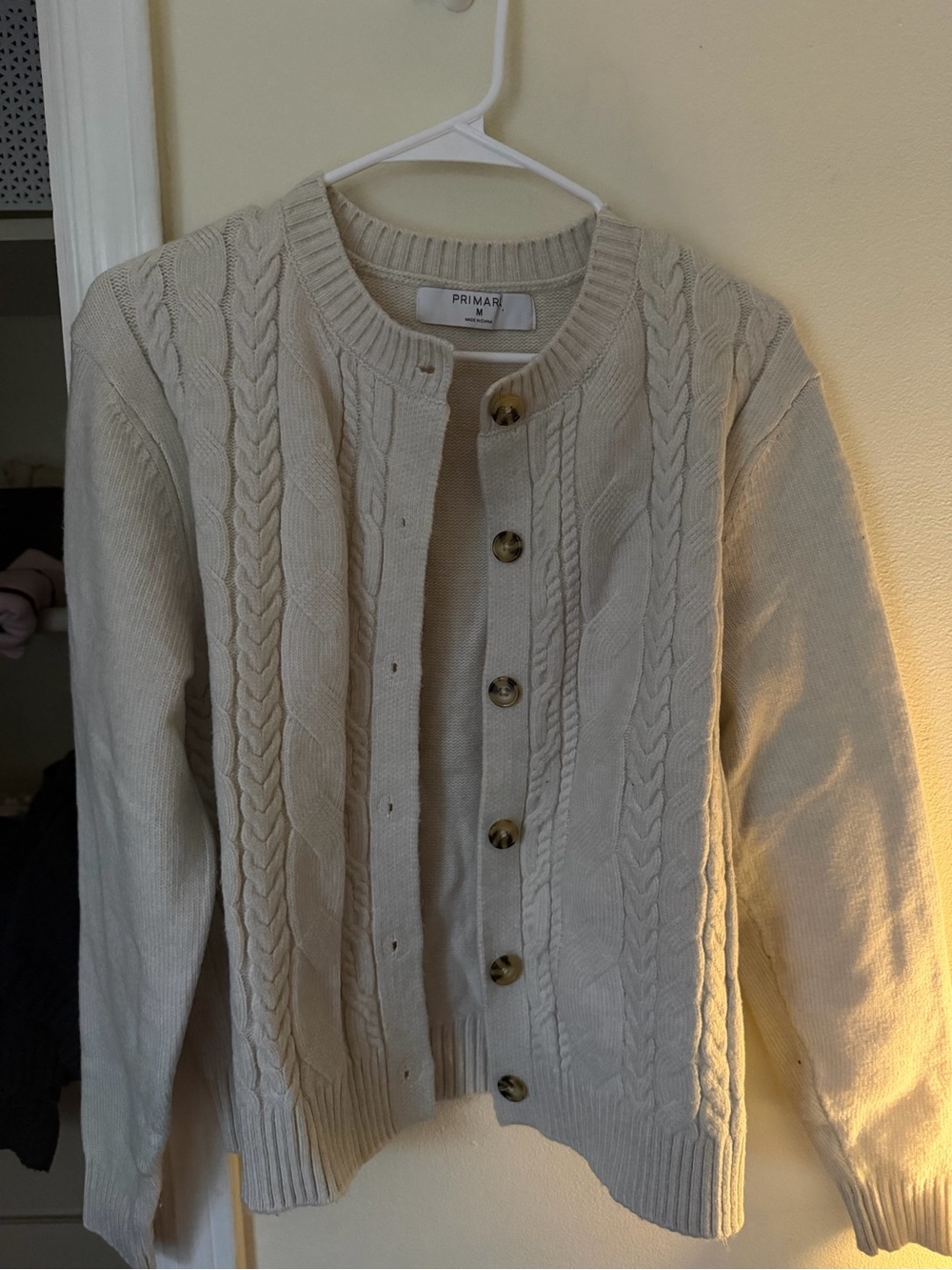 Primark Cream Cable Knit Button-Up Cardigan
